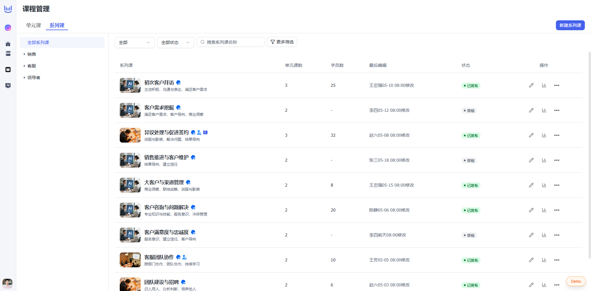 PC系列课列表